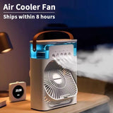 Mini Ar Condicionado Portátil 3 em 1: Ventilador, Umidificador e Luminária LED