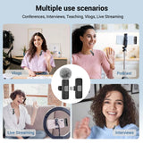 Microfone de Lapela Sem Fios Profissional USB Type-C – Plug & Play