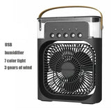 Mini Ar Condicionado Portátil 3 em 1: Ventilador, Umidificador e Luminária LED